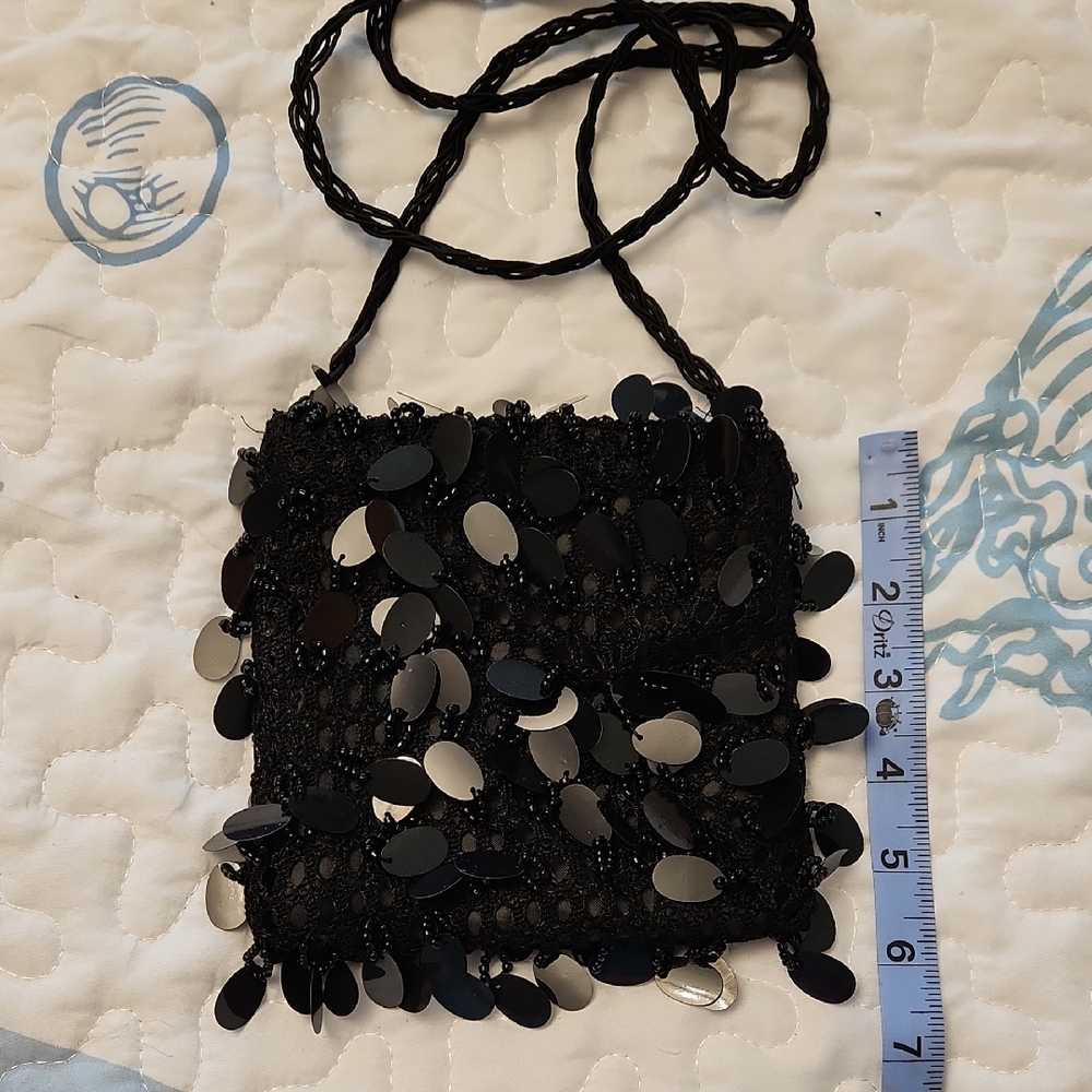 Chic Black Sequin Mini Bag